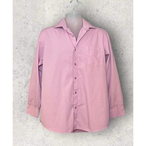 Adolfo Men’s Button Down Pink Dress Shirt Size 15 15 1/2 - Picture 1 of 4